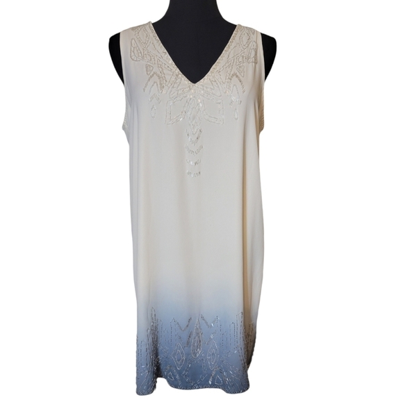Sam Edelman Ombre Beaded Shift Dress Size Small - Picture 1 of 5